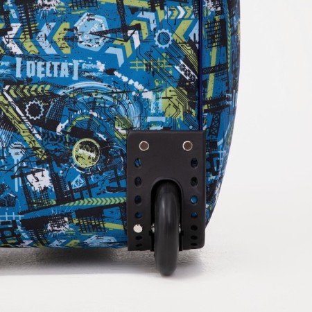 Road bag on wheels, lightning department, outer pocket, blue color-3