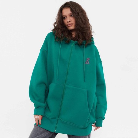 Women's sweatshirt was laid down, the color is dark green, rr One size (42-50)