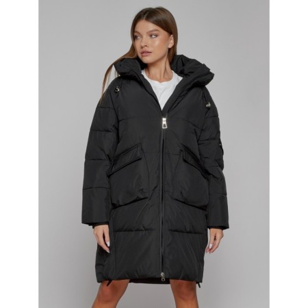 Coat insulated winter female, size 42, black color-13