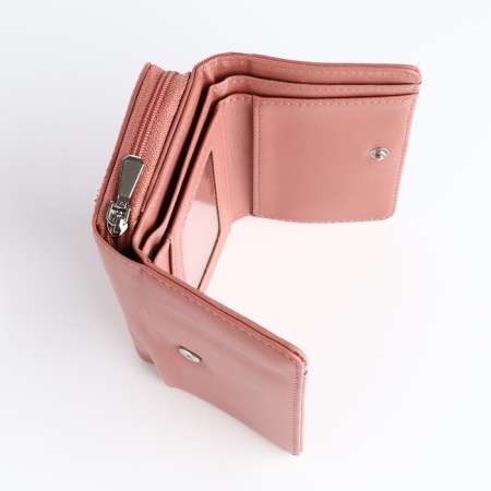 Women's wallet on the button, pink color-4