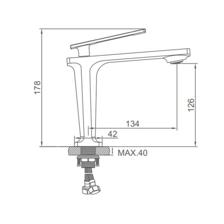 ACCOONA A90127AT shell mixer, single -leaf, excess length 134 mm, graphite-6