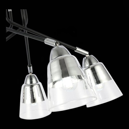 Ceiling EVOLUCE lamp. Sle102902-05. Lirino. 5x40 watts, E27, 54x54x44 cm, black color, chrome-6
