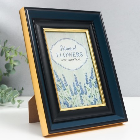 Photo frame plastic 10x15 cm "Norway" blue, black stroke 21.7x16.8 cm-2