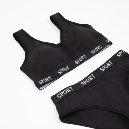 Female set (top, panties) Black color, size 42-44-5