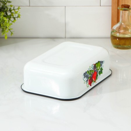 Metal container with a lid, 1.5 l, neckline Mix, white color-2