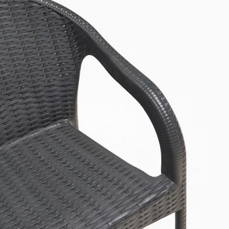 Set of garden furniture: table + 2 stools, plastic, anthracite, maximum load 120 kg-6