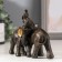 Polystone souvenir "Two elephants of African brown" gold ears 11x12x5.5 cm