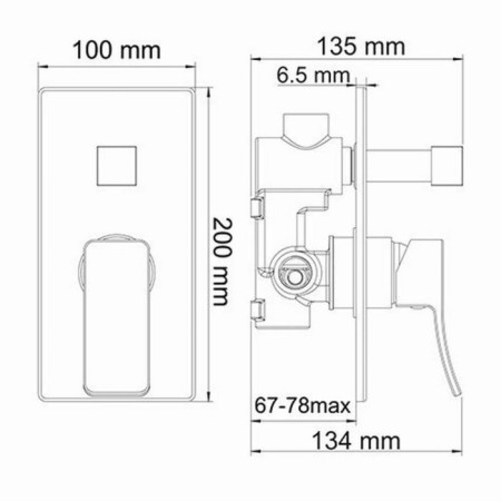 Shower mixer Wasserkraft Exter 1641, single -leaf, without watering can, without spout, bronze-3