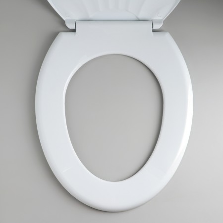 Toilet seat with a shell lid, white color-3