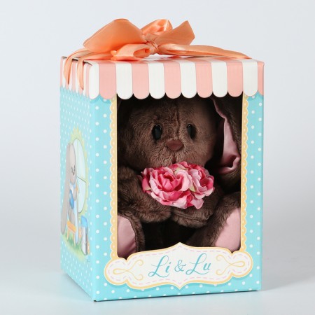 Soft toy "LI with pink flowers", 25 cm-5