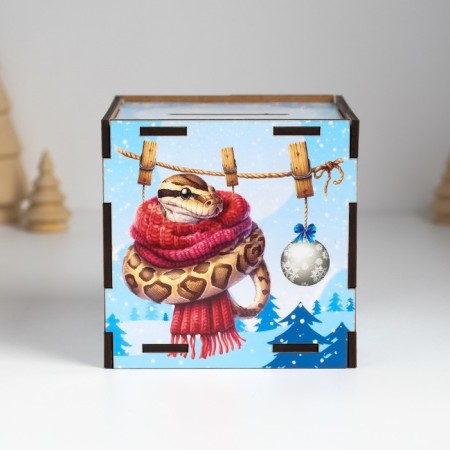 New Year's piggy bank Cube "Snake. Believe in yourself" 10x10x10 cm-1