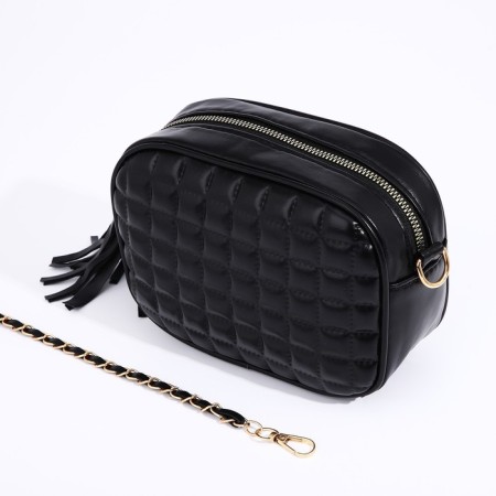 Bag Cross-Bodi with a zipper, black color-4