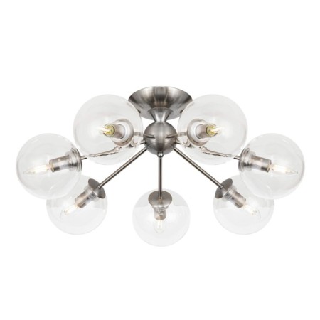 Ceiling chandelier CITILUX "Tommy" CL102171, 66.5x66.5x26 cm, 7x40W, E14, gray color gray
