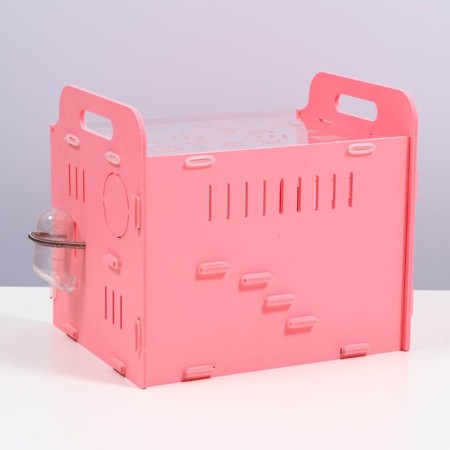 Rodent cage, acrylic, pink, 29 x 23.5 x 26 cm-2