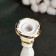 Tappert candlestick 21x10x10cm, white with gilding