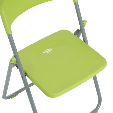 Folding chair on a metal frame, green-4