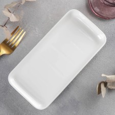 Porcelain rectangular porcelain Wilmax, 19 × 10 cm, white color