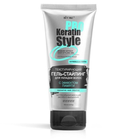 Gel-stinging hair styling Keratin Pro Style with memory effect, 150 ml