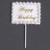 Topper "Happy Birthday", rectangle with beads