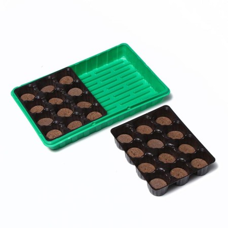 Set for seedlings: peat tablet D = 4.1 cm (24 pcs.), Greenhouse 33 × 20 cm-1