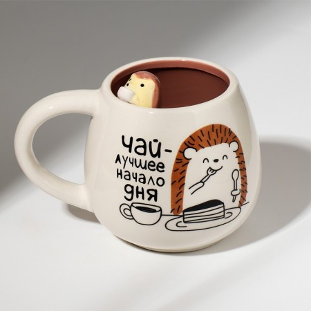 Ceramic mug “Tea is the best start of the day”, 300 ml, white color-2