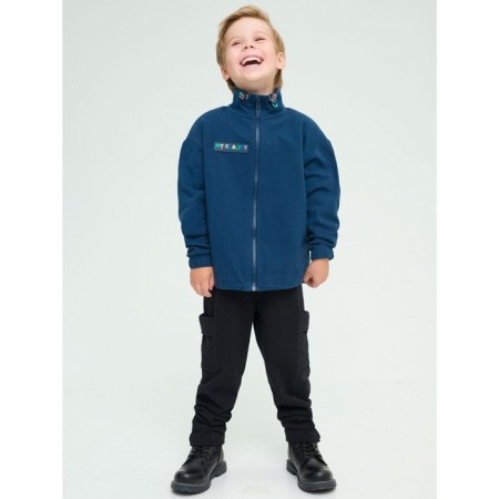 Sweatshirt for boys, height 104 cm, dark blue color-4