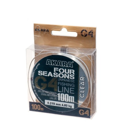 AKARA G4 Four Seasons fishing line, diameter 0.219 mm, test 4.8 kg, 100 m, transparent-1