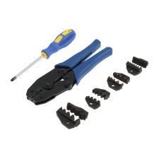 Press and tundra bag, 5 matrices + screwdriver, for testing wire tips