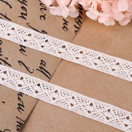 Knitted lace, 15 mm × 10 ± 1 m, beige color-1