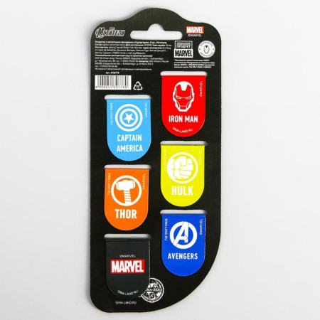 Postcard with magnetic bookmarks "Superheroes", Avengers, 6 pcs.-2