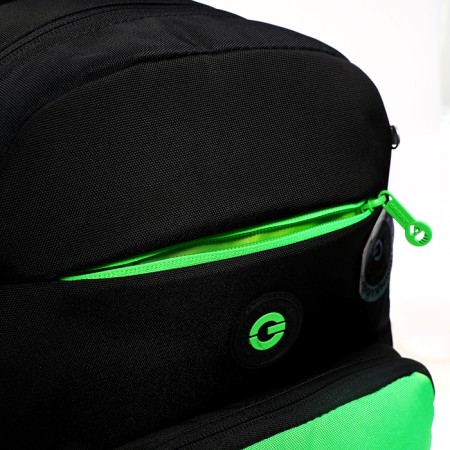 Youth backpack 40 x 25 x 13 cm, Grizzly, ergonomic back, laptop compartment, black/green-8