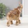Polystone souvenir "Elephant, flowers and patterns on the blanket" Gold and Bezh 14x6x16 cm