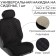 A cape on the seat "Alcantara" 140 x 52 cm, black with a red line