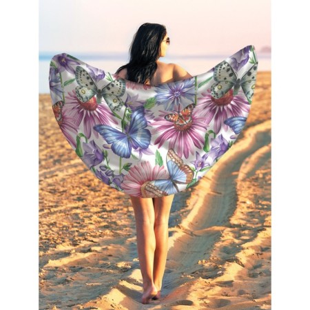 Pareo and beach rug "Life in the field", d = 150 cm