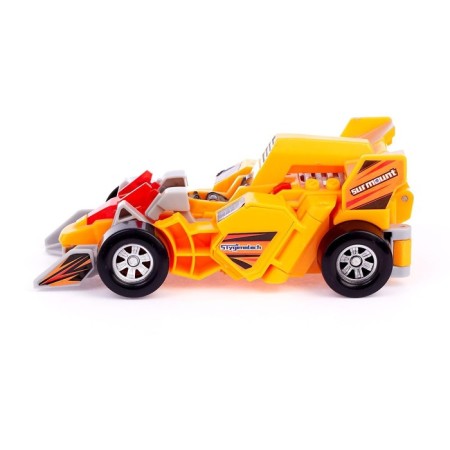 A robot with a dinobot transformation, light and sound effects, yellow colors-5