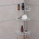 Bathroom shelf is an angular 3-tier “wave”, 24 × 24 × 64 cm, white color