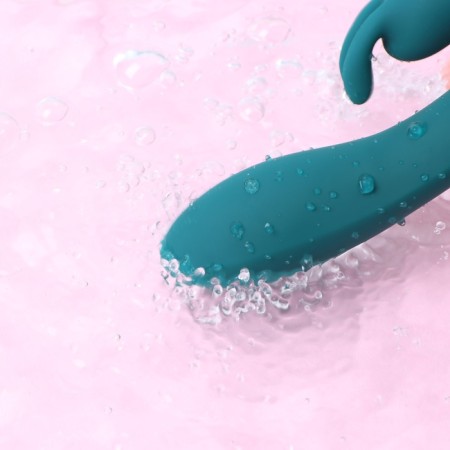 Rabbit Oka Vibrator, clitoris stimulator, G, 10 modes, 22 x 4 cm, emerald 1061344-7