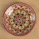 Plate of the Rishtan ceramics "Kalam", 23 cm, red-yellow, Mix patterns