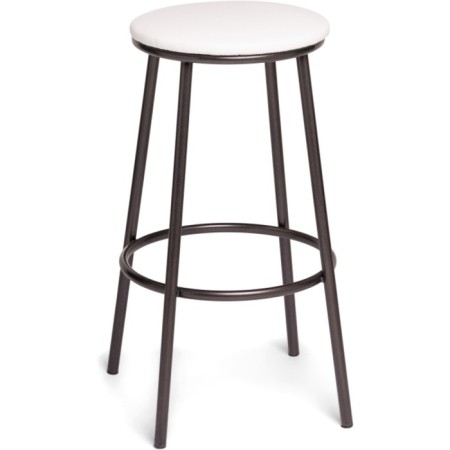 Barrier stool Drezegomad metal/eco -leather, gray/white 41x41x75 cm