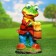 Garden figure "Frog with a bucket", mix, 34x18x15cm