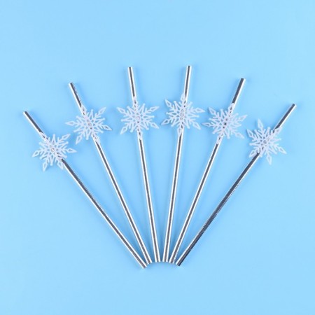 The tubes for the cocktail "Snowflakes", corners, in a set of 6 pieces, silver-1