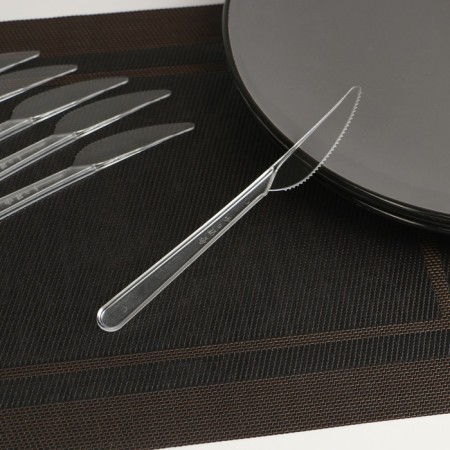 Plastic disposable knife "premium", 18 cm, transparent color, set of 6 pcs/pc.-1