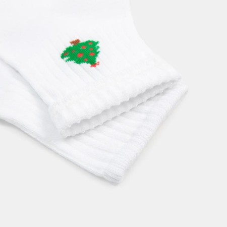 Women's socks New Year's "Christmas tree" minku white color, rr 38-39 (25 cm)-1