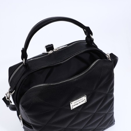 A backpack with a zipper, black color-4