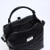 A backpack with a zipper, black color