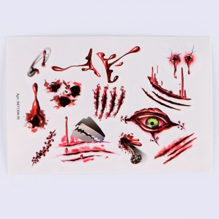 Set for creativity "Halloween: Scars", 2 subjects: tattoo, rim, tattoo mix-3