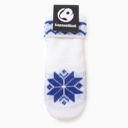 Double female mittens, white color, river 18-3