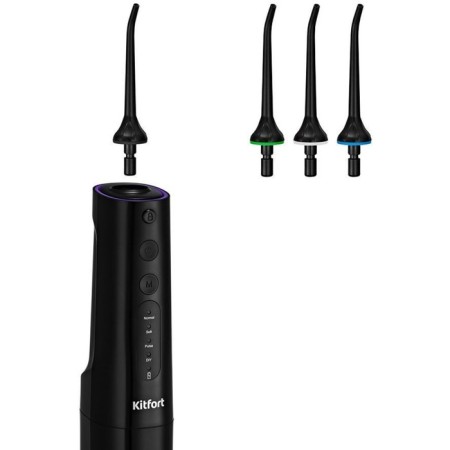 Irrigator KitFort KT-2912-1, portable, 150-360 ml, 4 modes, 4 nozzles, batteries, black-1