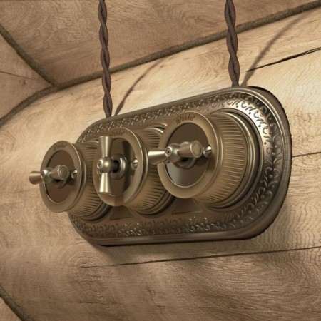 Two-clavy switch for 4 positions WL19-01-05, retro, bronze color-1