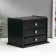 Casket wood "chest of drawers with 2 boxes" black 21.5x14.5x16 cm